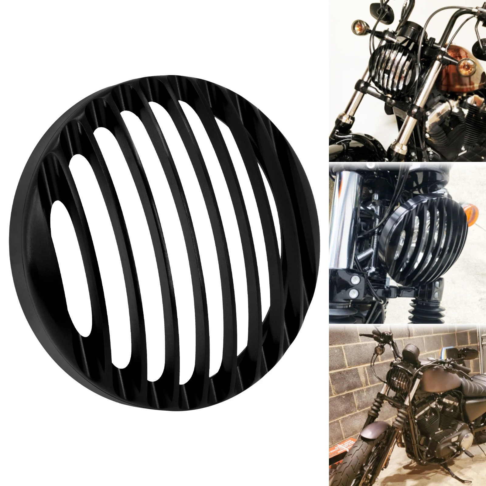 

Motorcycle 5.75" CNC Led Headlight 5 3/4" Headlamp Grill Cover For Harley For Sportster XL 883 Iron 1200 2004-14 Custom XL1200C