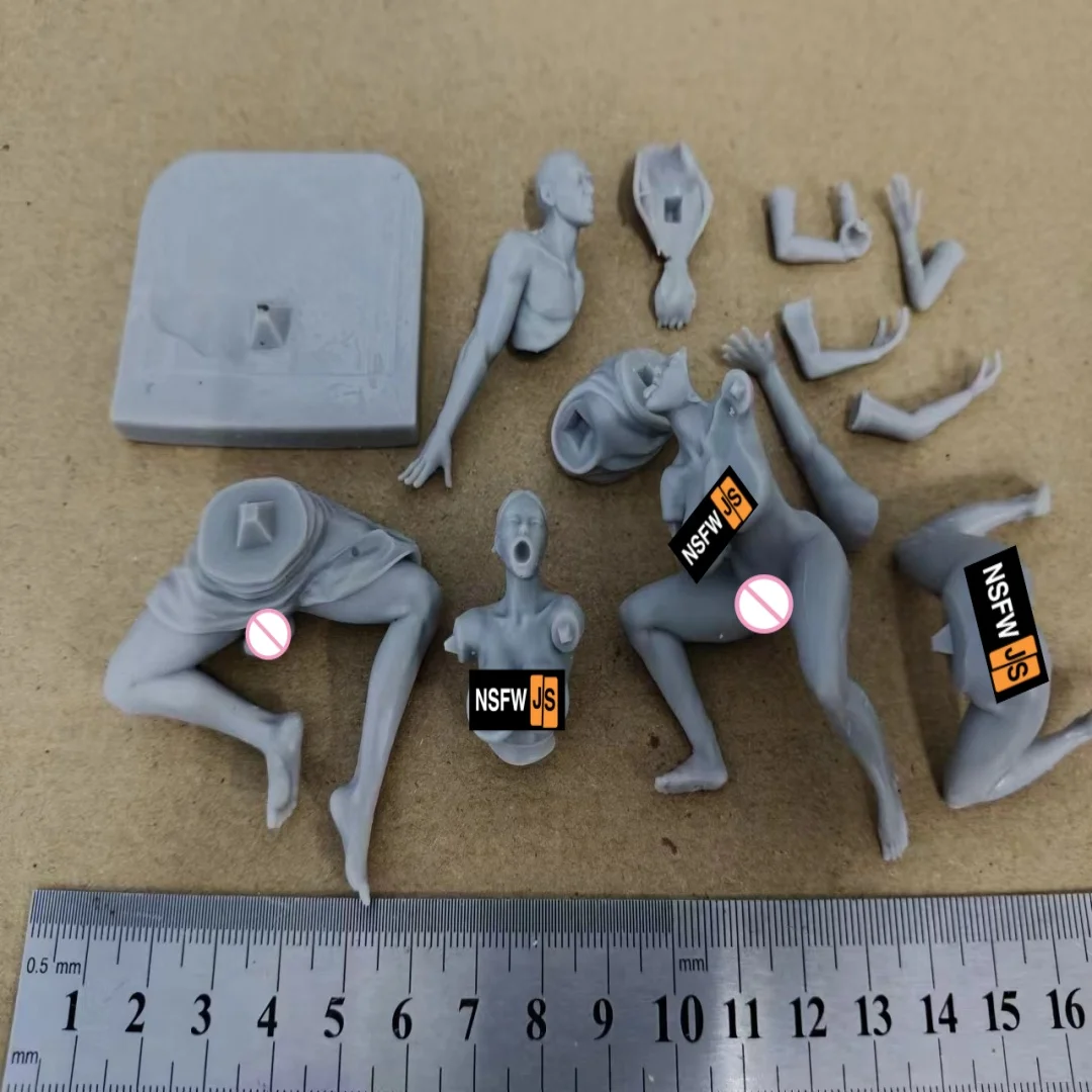 Kit de modelo de figuras de resina Happy Trio Nsfw, escala 1/24, juguetes sin pintar y sin montar