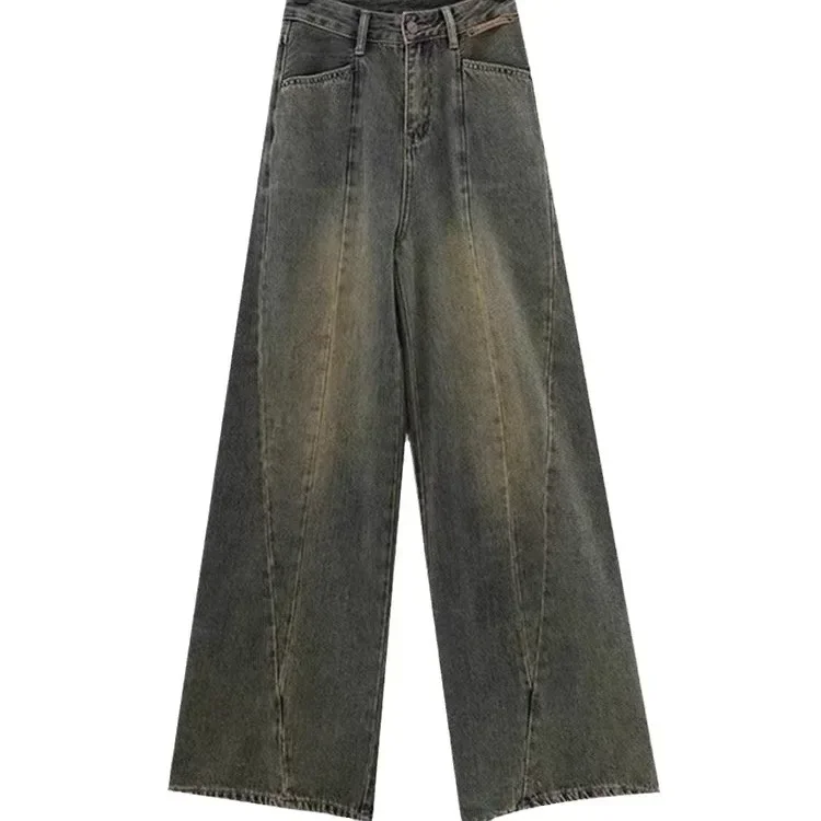 Baggy Jeans Women High Waisted Jeans Button Denim Pants Pockets Wide Leg New Y2K Trousers Vintage Streetwear Fashion 2023 Jeans