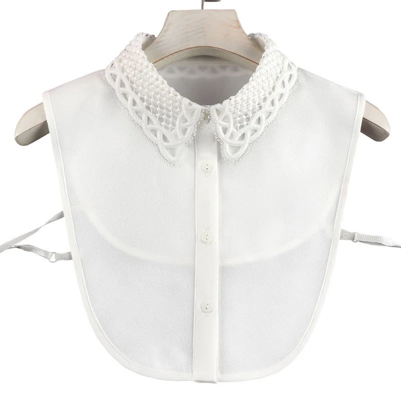 Autumn Winter Japanese And Versatile Hollow Embroidery Fake Shirt Collar detachable Necklace