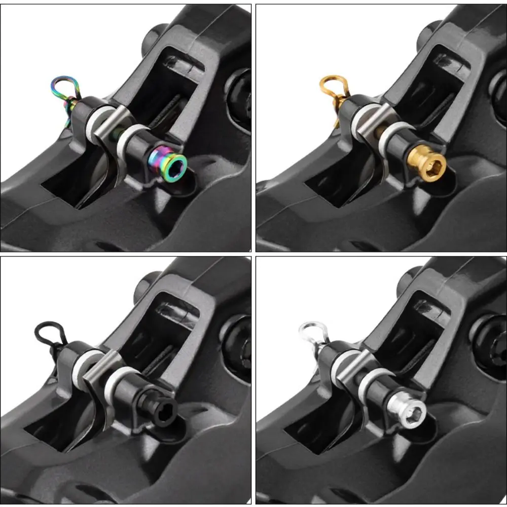 

Titanium Disc Brake Pad Bolts Pins Spring Clips with Fixing Clip Bicycle Disc Brakes Screws M4*26mm Lightweight