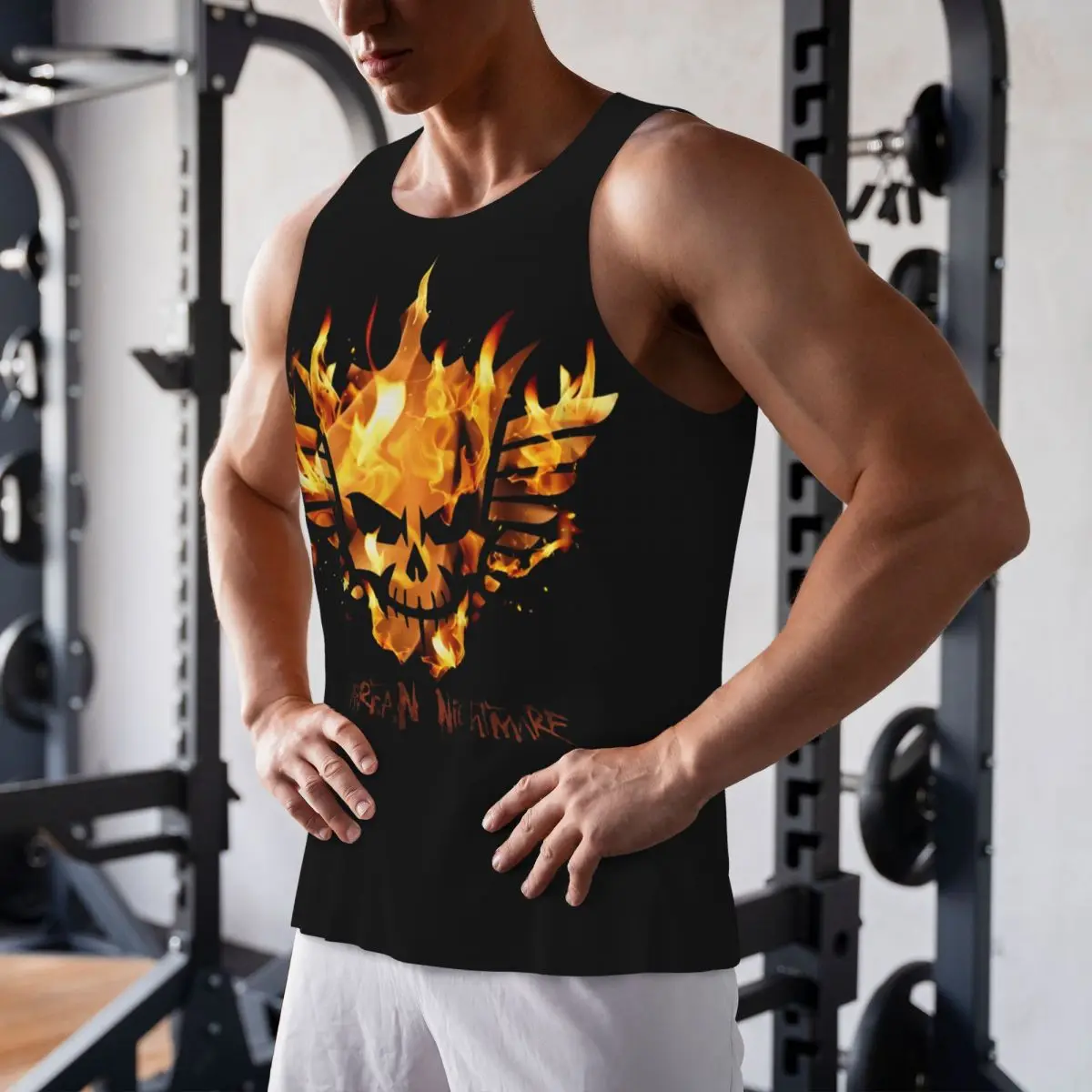 كودي رودس النار مطالبة المملكة الخاصة بك الرجال الصالة الرياضية اللياقة البدنية أكمام القمم البوليستر كمال الاجسام تانك القمم صدرة للجري