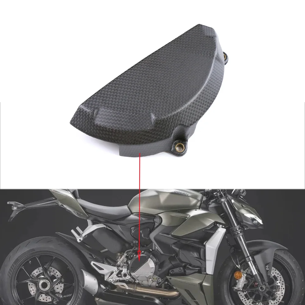 

3K Full Carbon Fiber Engine Clutch Cover Protection Motorcycle Accessories Fairing Kit Parts For Ducati Streetfighter V2 2021+