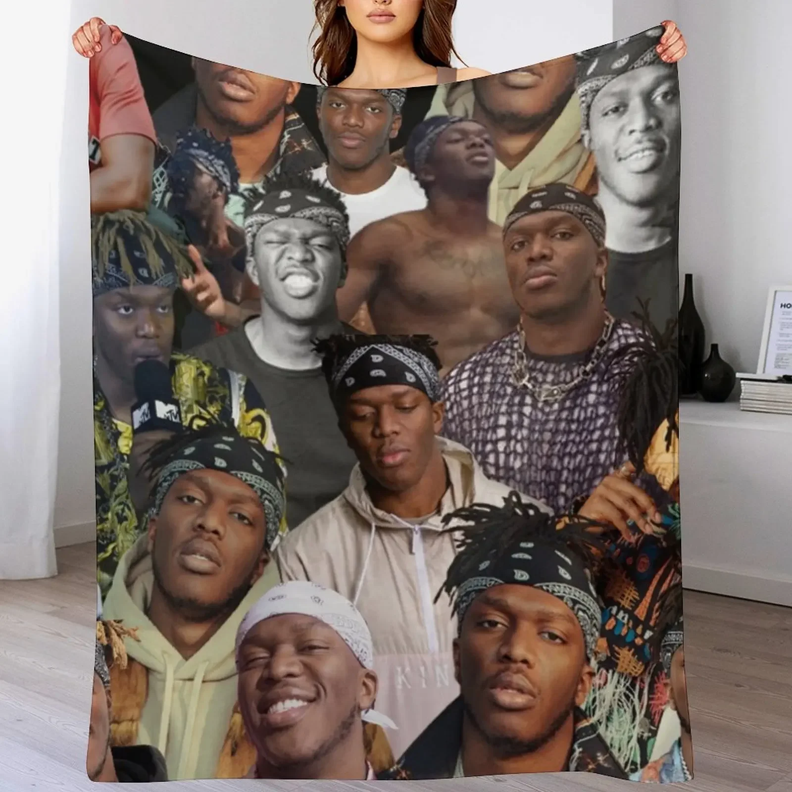

ksi photo collage Throw Blanket Plaid bed plaid Hairys Blankets Sofas Of Decoration Blankets