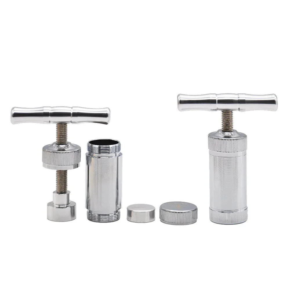 Aluminum Cigarette Tobacco Press Spice Hand Crusher Pepper Mill Handmade Metal Smoking Press Accessories