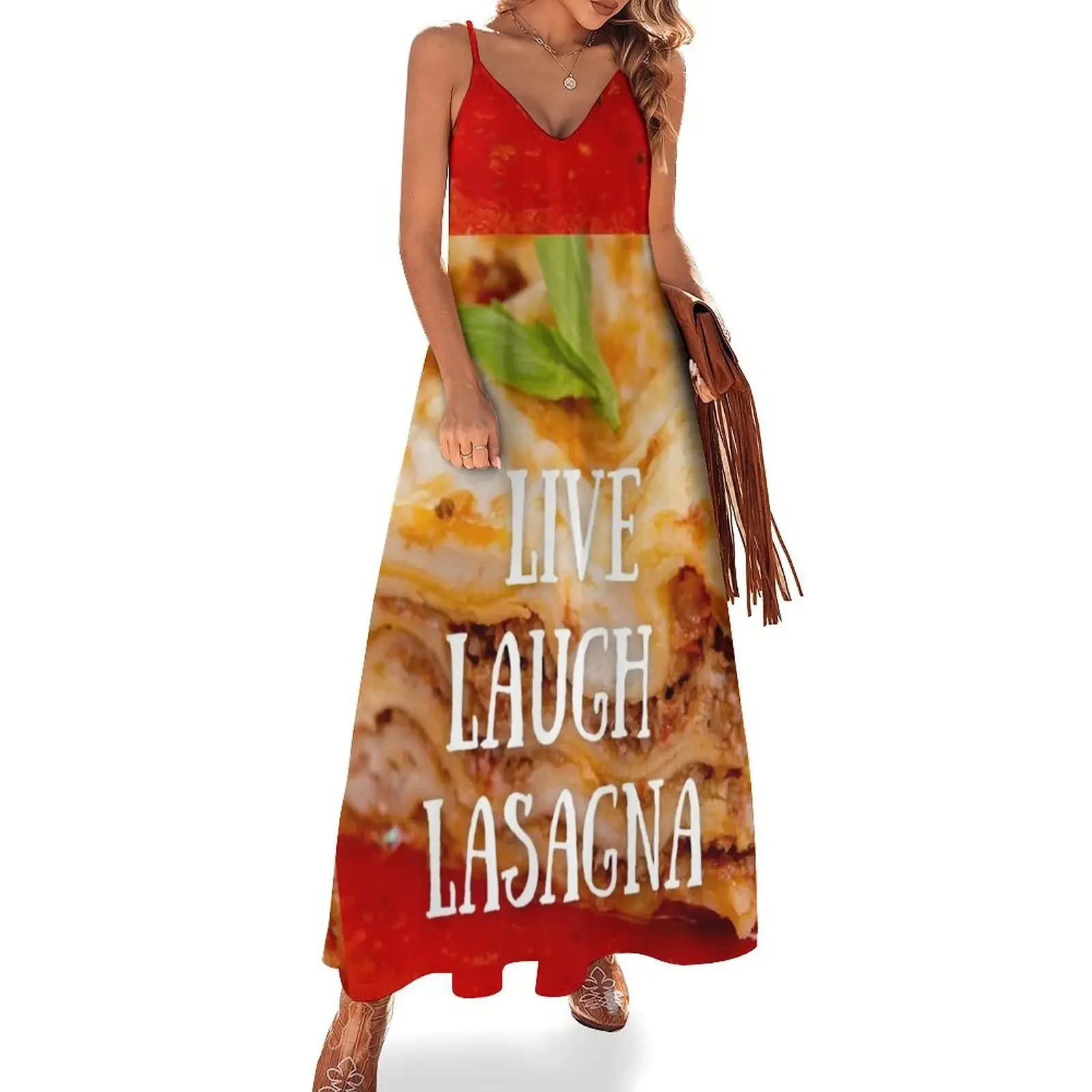 

Live Laugh Lasagna Sleeveless Dress evening dresses luxury 2025 dresses for woman