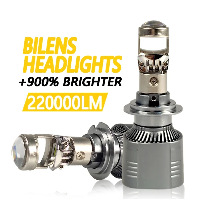 2PCS 100W H4 LED Len Mini Headlight Bulbs Super Bright 50000LM Bi-LED Projector Lenses H4 High Low Beam Headlamp For Car Moto