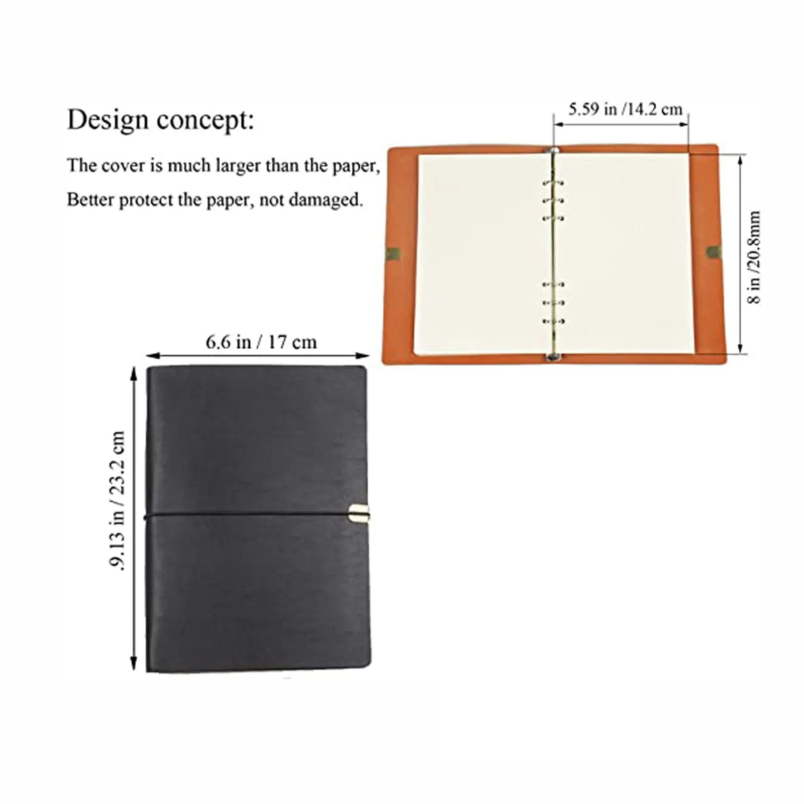 A5 Leather Binder Notebook Diary Notebook Diary Replaceable Paper Notebook Weekly Goal To Do List Planner Priorities Habit Page