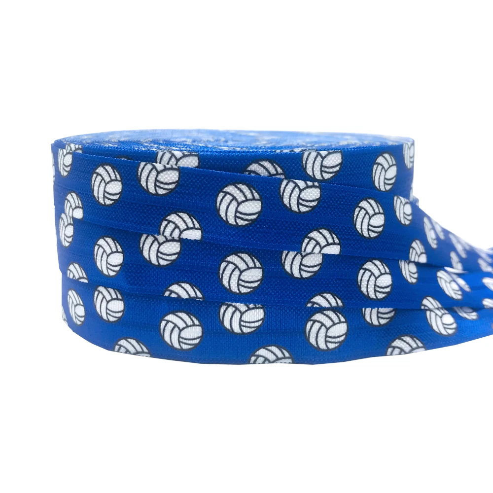 10Yard volley Print Sports Fold Over Elastic 15MM FOE nastro elastico per accessori per fettuccia regalo copricapo fai da te