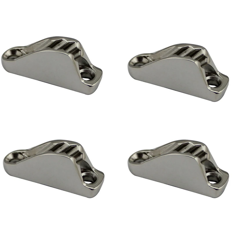 

4PCS Stainless Steel Marine Sailing Rope Cam Cleat 18X48mm Flip Up Clam Clamp Jam Cleat For Sailboat Yacht Hardware