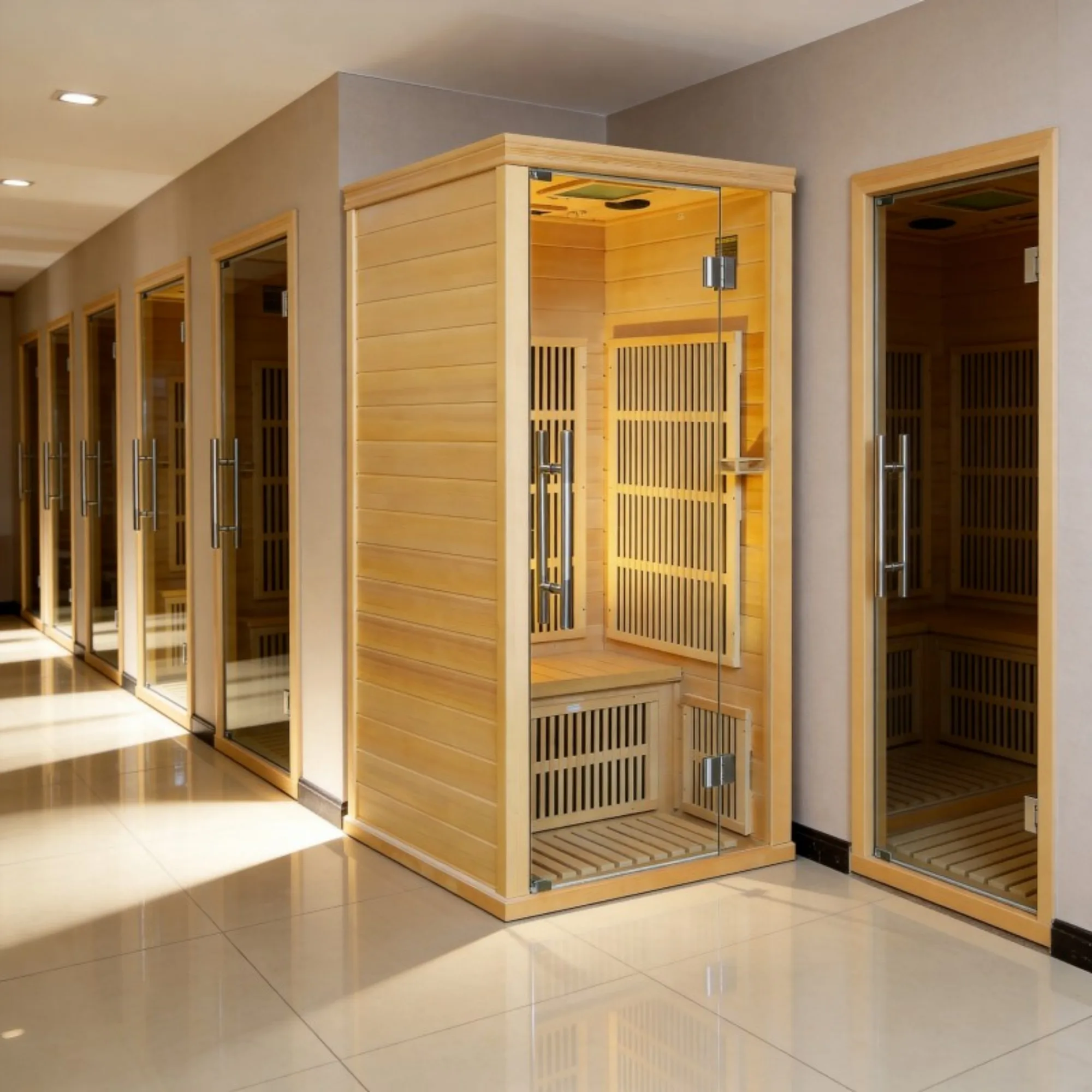 Light Weight Hemlock Wood Indoor Sauna Stove with Carbon Fiber Far Infrared Sauna Stove Dry Steam Household Spa Salon Daily Use