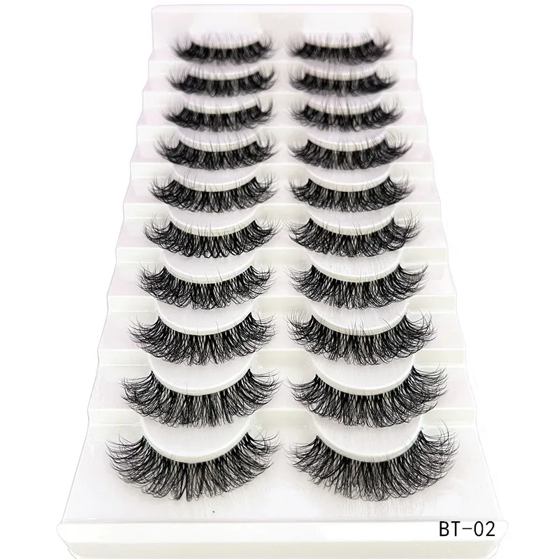 Natürliches unsichtbares Band Nerz Wimpern Transparentes Band Hybrid Falsche Wimpern Lichtvolumen Make-up 3D Fake Wimpern Kurze Wimpern