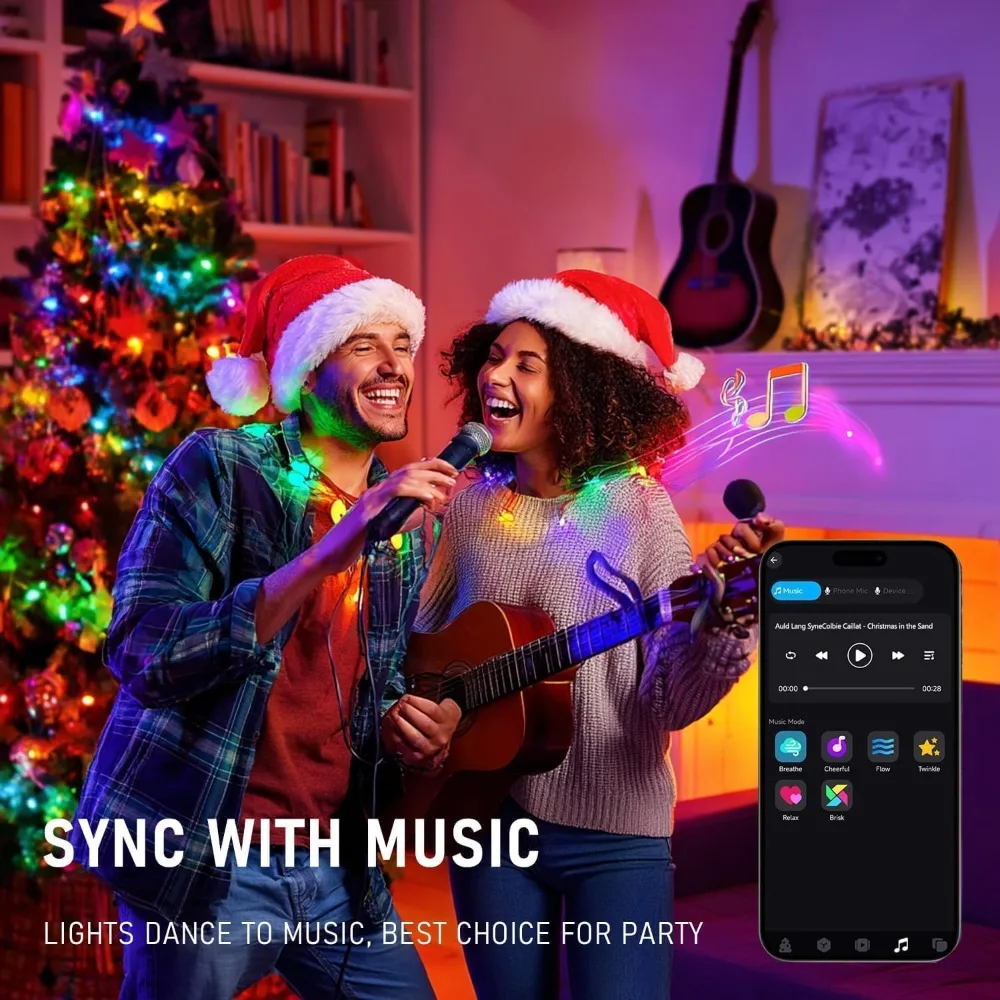 TW SHINE 300 LED 100FT Luci natalizie e di Halloween che cambiano colore impermeabili con telecomando e controllo APP