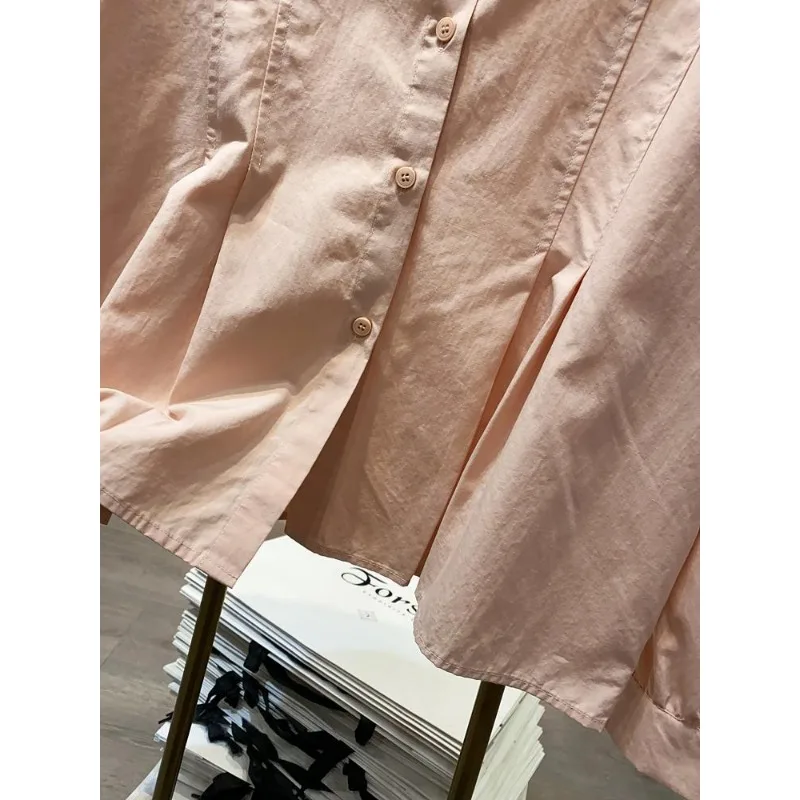 Корейская версия литературной ретро-французской плиссированной рубашки с длинными рукавами для женщин, весна 2025, новый шикарный топ