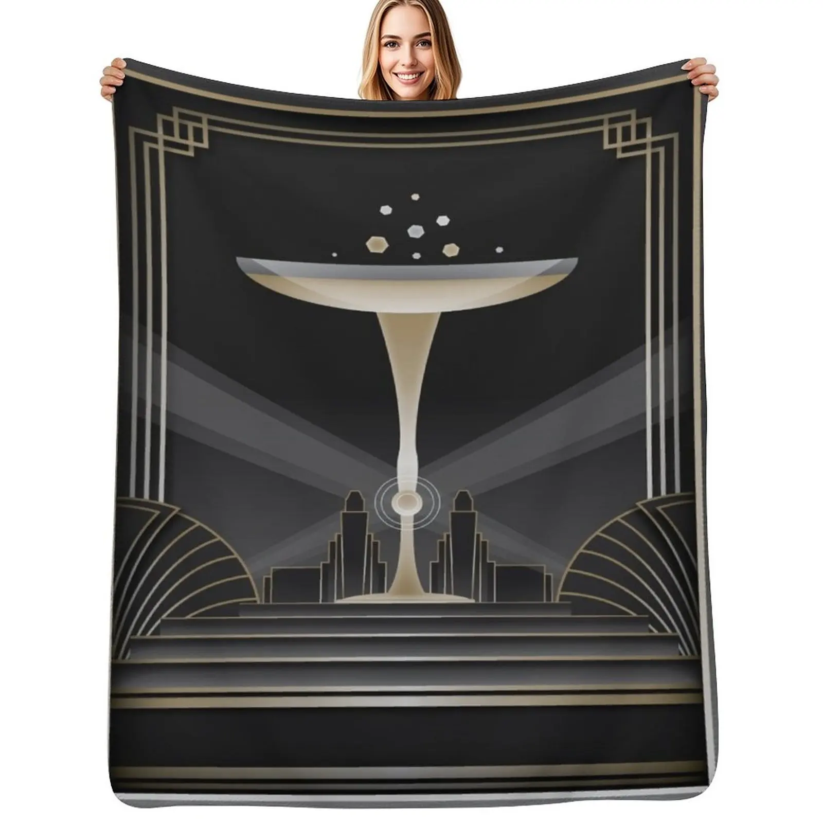 

Art deco design VI Throw Blanket Soft Sherpa Fleece Warm Blanket for Winter