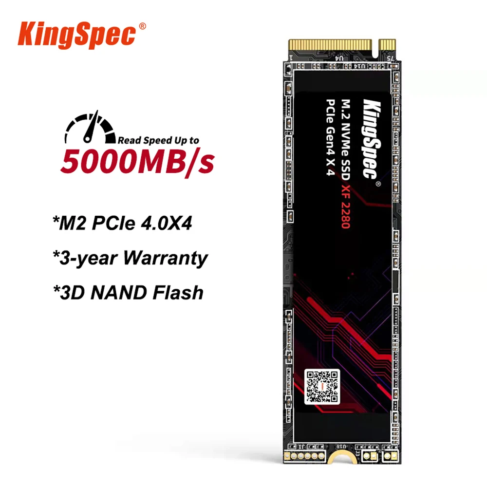 KingSpec M2 PCIe 4.0 SSD M.2 NVME Gen4 256gb 512G 1TB 2TB Hard Disk Solid State Drive HD NMVE SSd for Laptop Desktop PS5