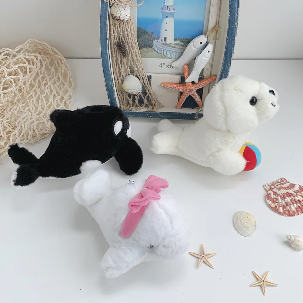 Leuke Mooie Zeehond, Walvis, Dolfijn Pluche Pop Sleutelhanger Schattige Zee Dier Pop Rugzak Hanger Kids Speelgoed Verjaardag Cadeau