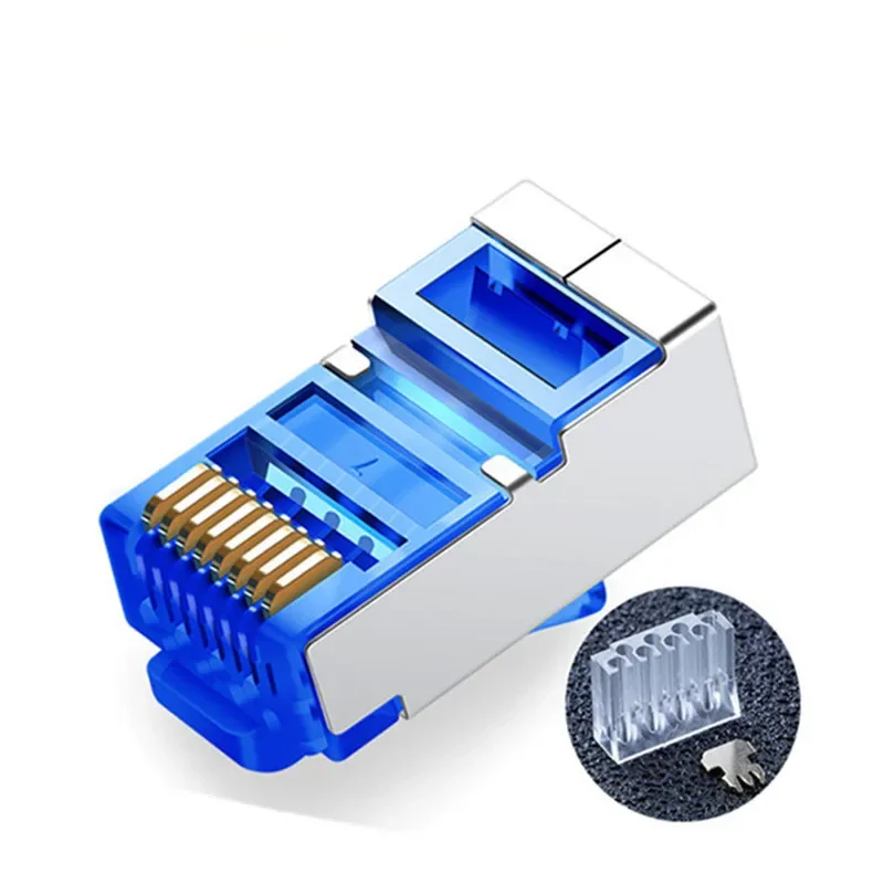 Rj45 stecker cat6a 6a ethernet stecker 8 p8c 6u "rj 45 modularer kopf crimp für utp ftp sftp netzwerk kabel unterhaltung elektronik – Detail 10