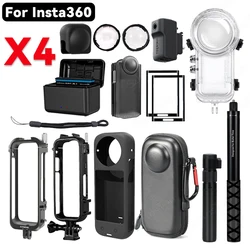 Zubehör-Kit für insta360 x4 Linsen schutz Schutz rahmen Kappe Tauch koffer Aufbewahrung tasche Fall Displays chutz folie Ladegerät insta 360x4