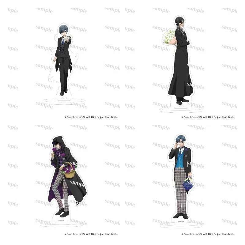 Black Butler Anime Figure Sebastian Michaelis Gregory Violet Acrylic Stands Ciel Phantomhive Model Birthday Gift 15CM Decor Prop