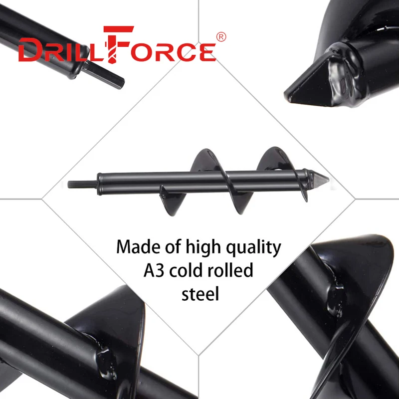 Drillforce สวนเกลียวเจาะบิต8X30ซม.ดอกไม้หลอดไฟ Hex Shaft Auger Yard ผ้าปูที่นอนปลูกโพสต์หลุมขุดเครื่องมือ
