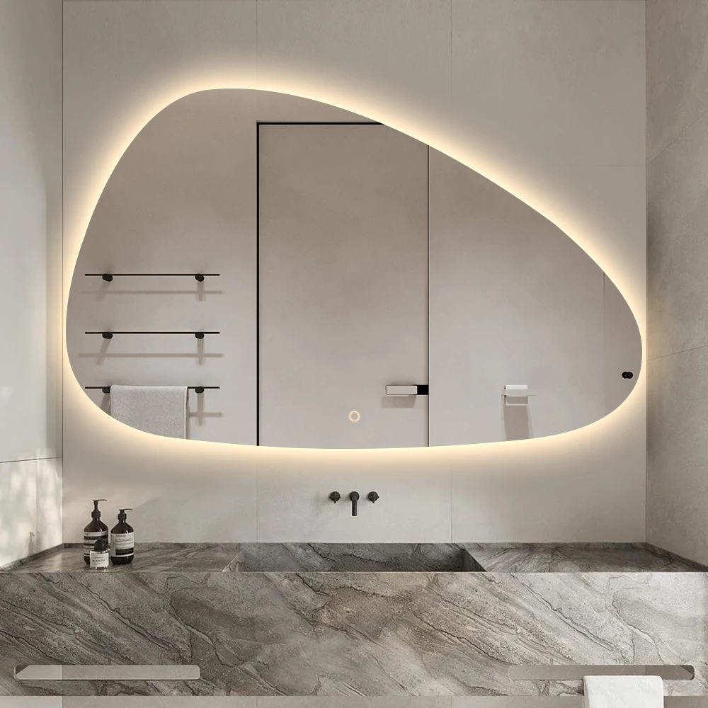 Special Shaped Irregular Smart LED Bathroom Mirror Anti-Fog Wall Mounted Vanity Mirror with LED Light view 2
