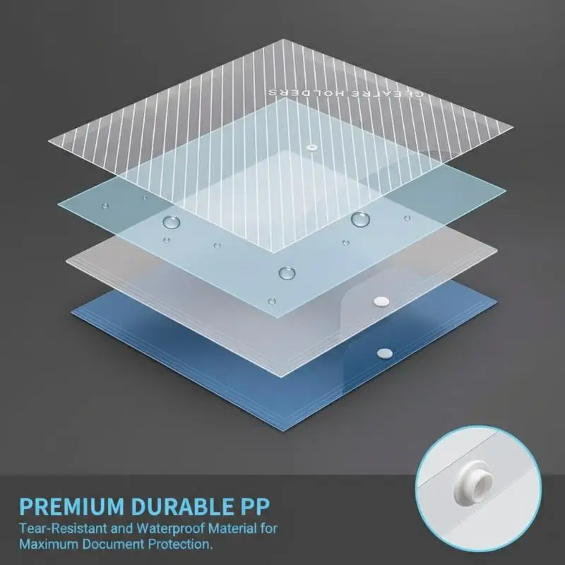 

20 Piece Mixed Color Folding File Bag With Button Closure Design, Suitable For Office Organizers And School Supplies