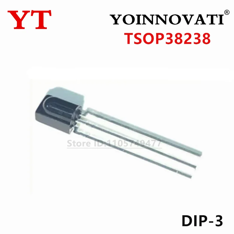 10-100Pcs TSOP38238 receiver center frequency 38KHz infrared remote control receiver