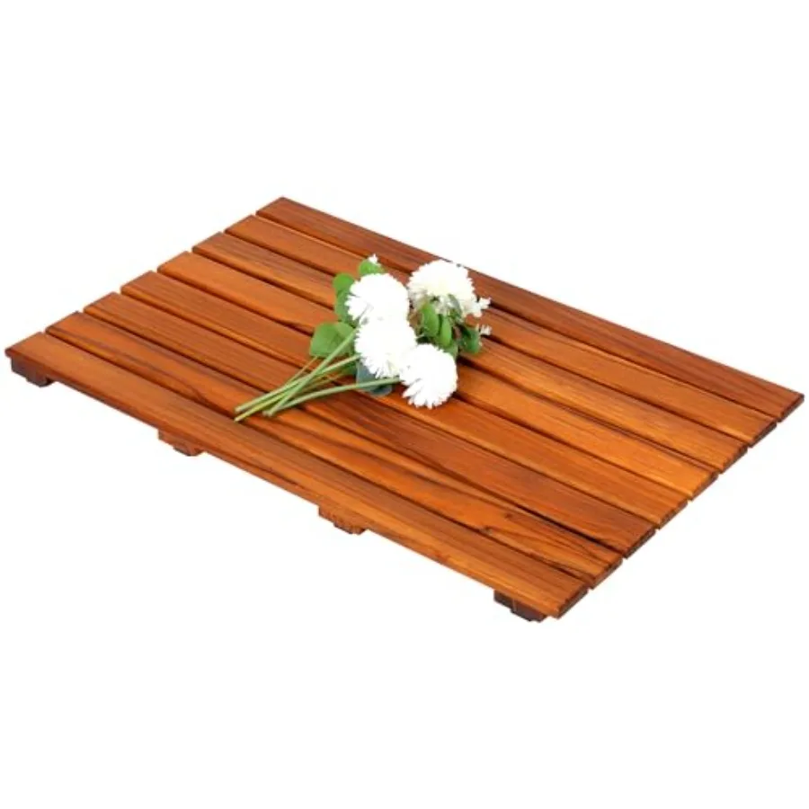 

Teak Shower Mat Non-Slip Bath Mat Luxury Spa Mat Wooden Mat for Bathtub Large