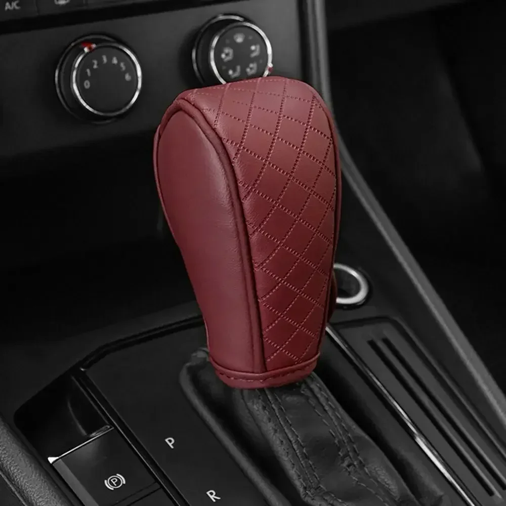 High Quality Car Shift Handle Cover PU Leather Non-slip Wear-resistant Universal Car Automatic Gear Sheath Car Decoration