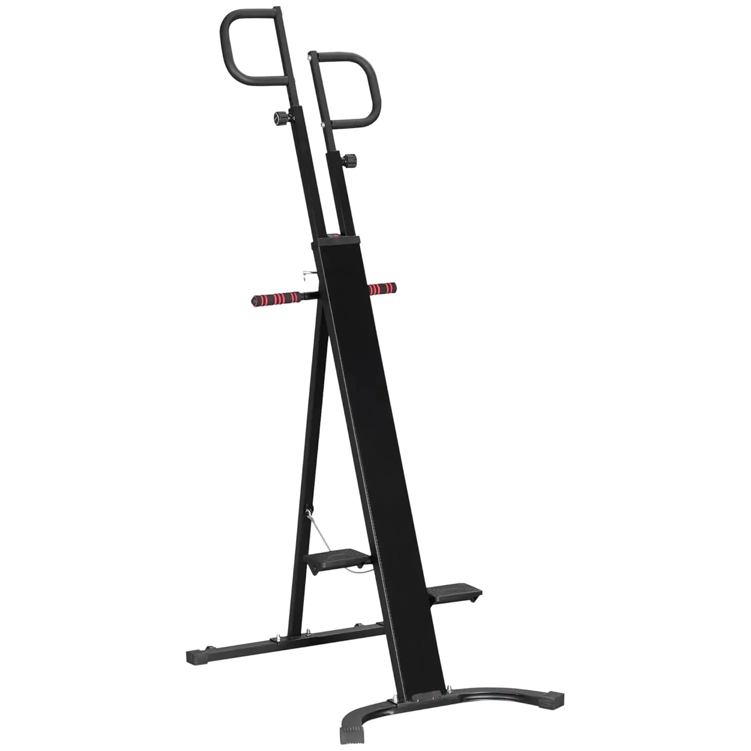 Foldable Vertical Climber Exercise Machine, Height Adjustable Climbing Machine, Stair Stepper with LCD Monitor and Transport Whe