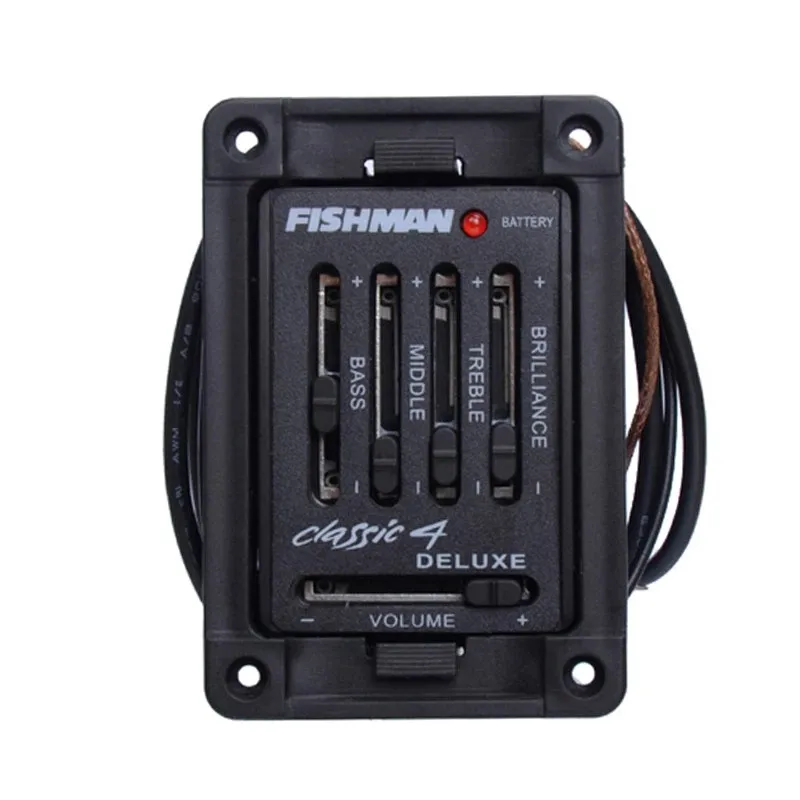 Preamplificador clásico de 4 Deluxe, pastilla EQ sintonizador para guitarra acústica