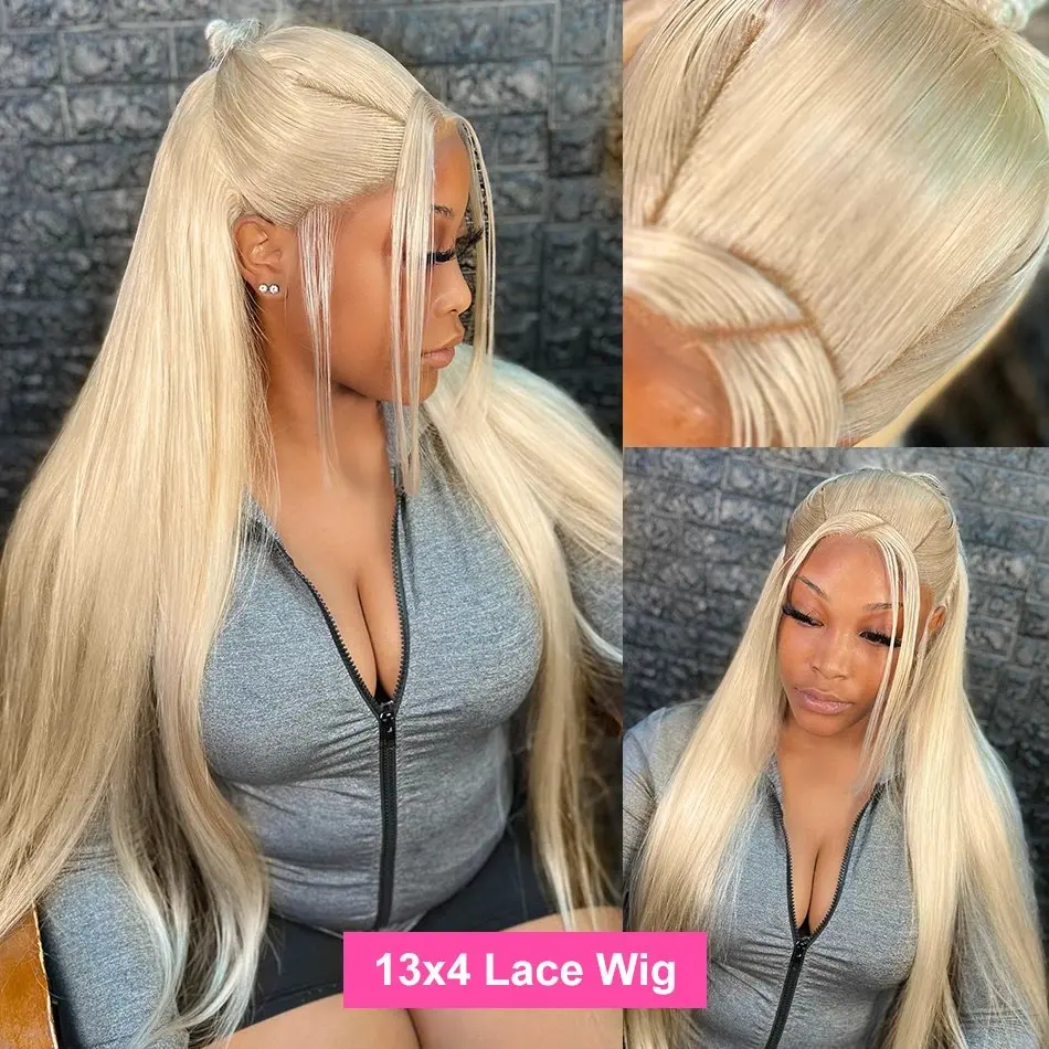 Blonde 613 26 Inch 13x6 HD Lace Forehead Wig Blonde Straight 13x4 Glueless Garment Pre-Pull Brazilian 150 Density Human Hair Wig