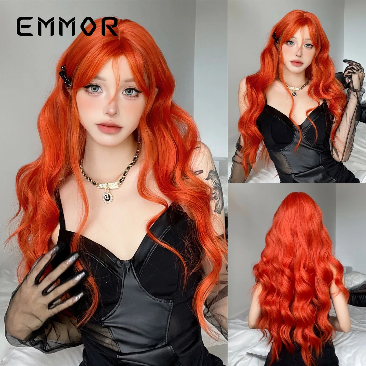 Women Natural Long Big Curly Wig European American Trend Style Halloween Party Full Head Wig Easy To Shape