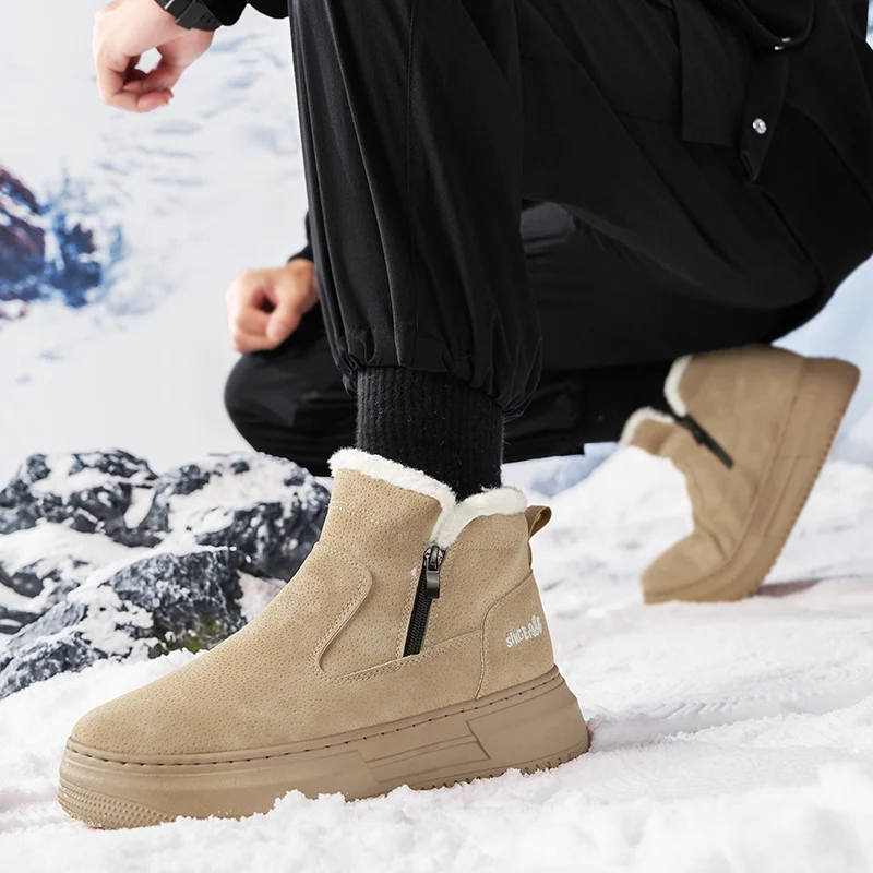 Men Winter Boots Cold Proof Ankle Boots 2024 Men Winter High-quality Warm High Top Cotton Shoes Outdoor Thick Soled Snow Boots