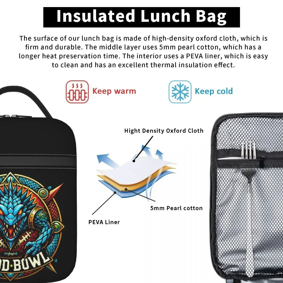 Custom Bag Custom Lagrt Blood Bowl Insulated Lunch Bag For Women Children Leakproof Food Boxes Thermal Lunch Box Tote