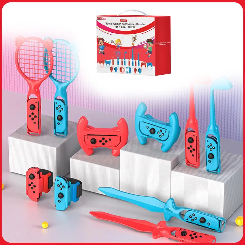 Accesorios para Switch Sports: Volantes, Palos de Golf, Raquetas de Tenis, Palos de Bowling, Empuñaduras de Espada, Correas de Muñeca y Pierna para Joycon