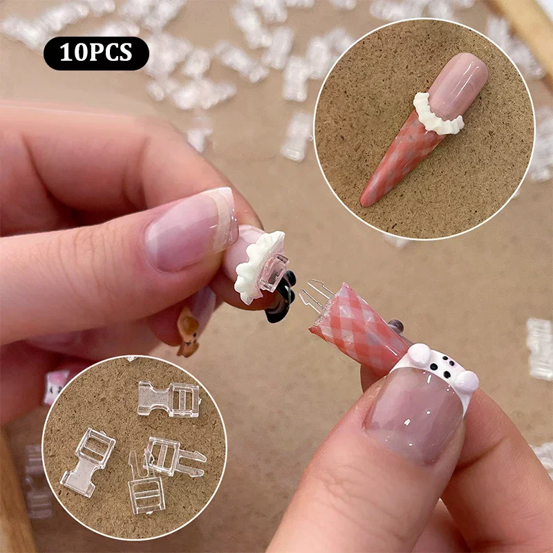 10 قطعة أداة فنية للأظافر بدون أثر مشبك صغير للأظافر مشبك غير مرئي لتقوم بها بنفسك ملحقات الأظافر