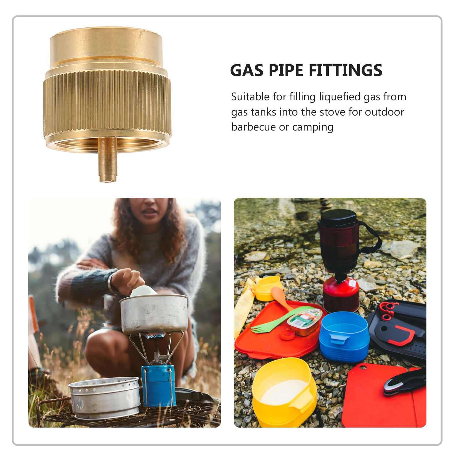 

Gas Brass Adapter Small Tank Connector Propane Converter for Camping Stove Outdoor Furnace Reusable Lightweight Stable