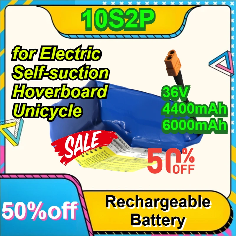 

36V 4400mAh 6000mAh 10S2P Lithium-ion Rechargeable Battery for Electric Self-suction Hoverboard Unicycle Battery