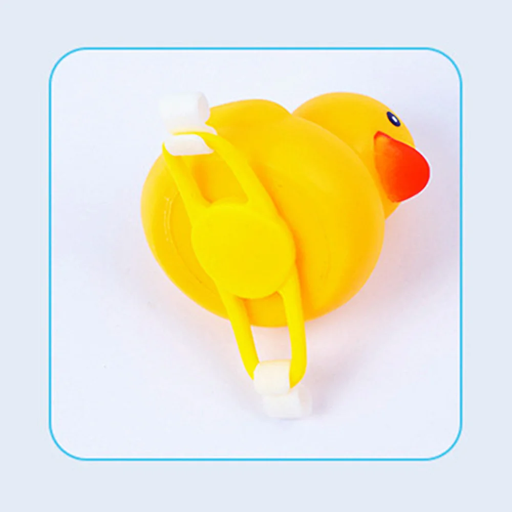 Rubber Small Yellow Duck with Helmet Car Interior Decoration Accessories Cycling Bell Kids Bike Horn Propeller Without Lights