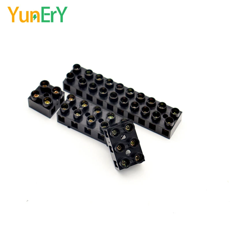 Wiring Connector JX5 Terminal Block 2/3/5/10 Holes 500V 10A 20A 60A Screw Docking Terminal Electrical Connector Brass 20-6 AWG