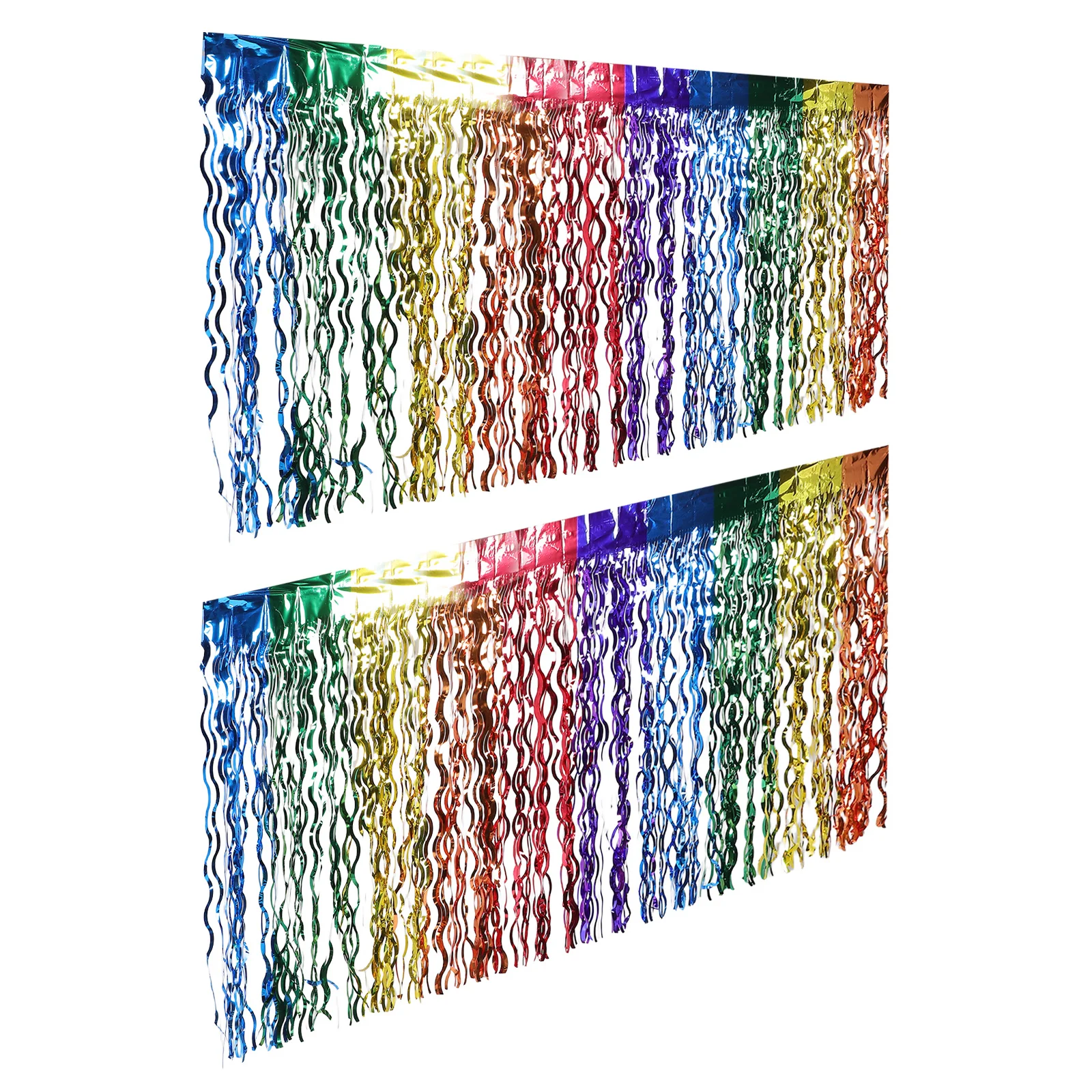 

2Pcs Rainbow Unicorn Table Skirt Metallic Tinsel Fringe Birthday Wedding Party Decorations Graduation Parade Float Thanksgiving