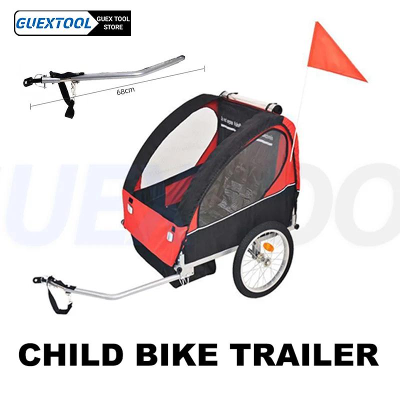 Child Bike Trailer Double Childrens Bike Trailer Jogging Stroller Bike Trailer Foldable Kids Bicycle Trailer Loading 20kgX2