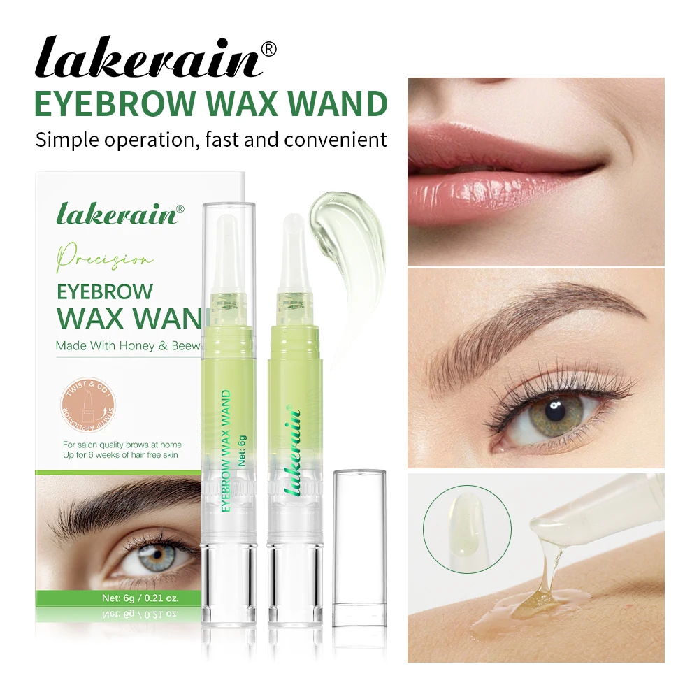 

Lakerain Eyebrow Wax Wand Easy DIY Salon Long-lasting Smooth Hair Free Gentle Wax Formula Skin Eyebrow Facial Hair Removal Set