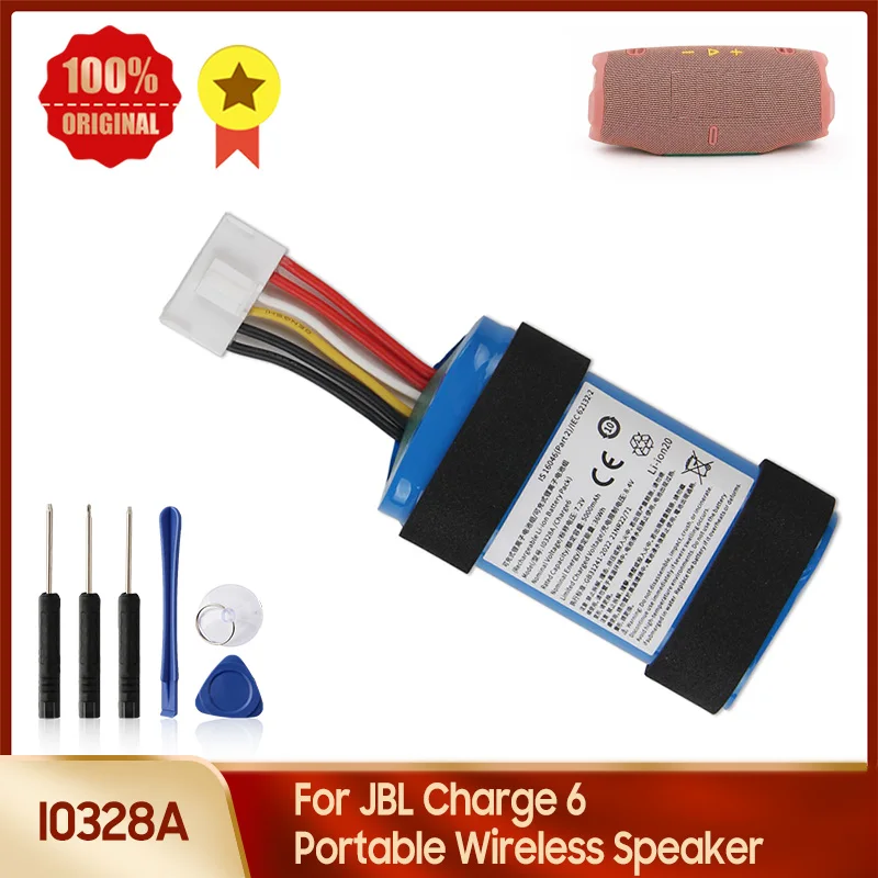 New Replacement Battery I0328A For JBL Charge 6 Portable Wireless Speaker Batteries With Tool 5000mAh With Tool