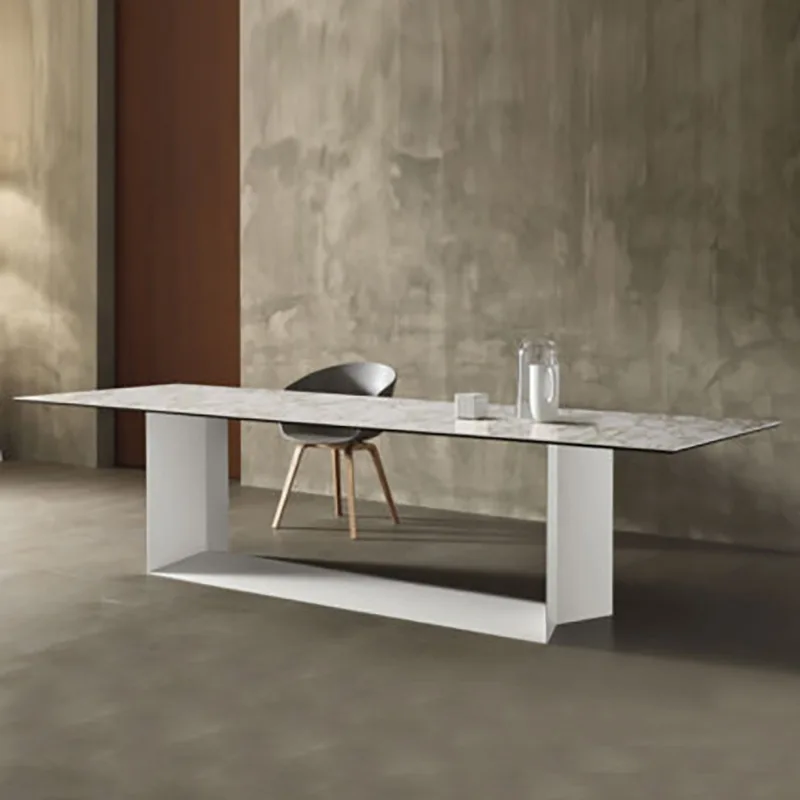 Italian, minimalist slate, dining table, large rectangle, designer, modern, minimalist home
