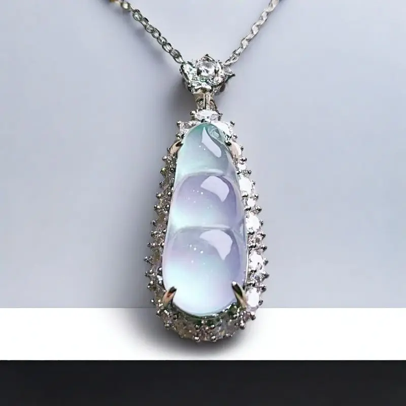 

Мьянма Laokeng, чистый натуральный жадеит, льд, инкрустированный льдом Fudou, прозрачный водный увлажняющий новый модный легкий роскошный универсальный