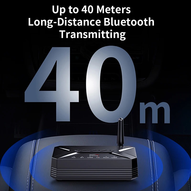 40M Long-distance Bluetooth-compatibleTransmitting Version 5.0 Receiver Transmitter 3 in 1 Audio Play Multi Interfaces AUX RCA