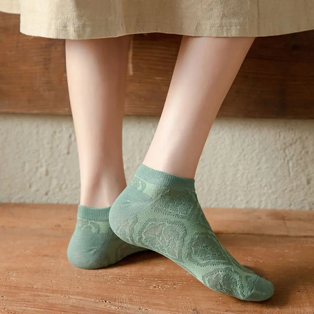 

5Pairs Harajuku Flower Floral Tube Socks Thin Retro Style Girls Mid-calf Socks Streetwear Breathable Sweet Sock Women JK Lolita